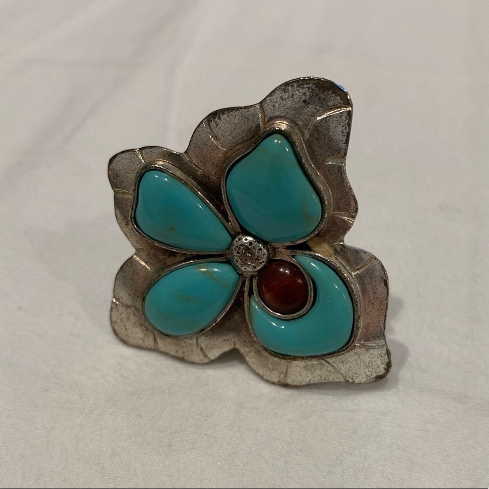 Junk Gypsy silver ring w/ turquoise stones